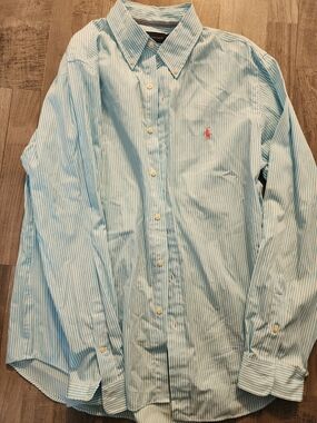 Polo by Ralph Lauren Men’s Blue Stripe Button-Down Shirt